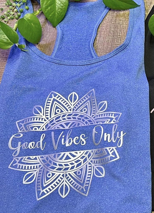 Blue "Good Vibes Only" Tank