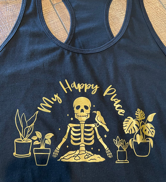 Black “My Happy Place” Tank