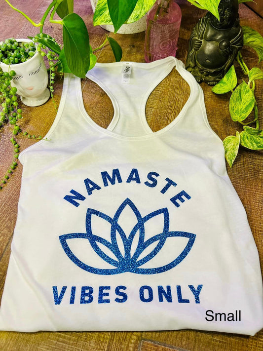 White "Namaste Vibes Only" Tank